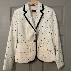 Merona White and Black Polka Dot Blazer